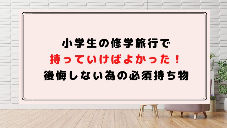 小学生の修学旅行で持っていけばよかった 後悔しない為の必須持ち物 ハピネスみっけ